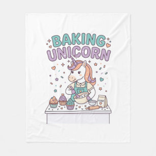 Einhorn backt Einhorn Trendy Produkt Grafik_1 Fleecedecke