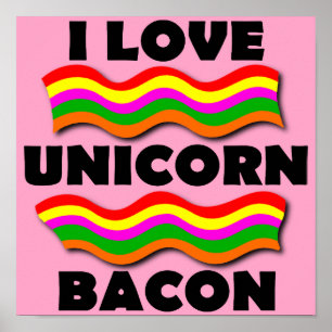 Einhorn Bacon Lustiges Poster Schild