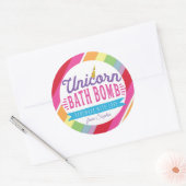 Einhorn-Bad-Bomben-Gewohnheit beschriftet Runder Aufkleber (Umschlag)