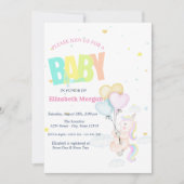 Einhorn, Balloons, SternenBaby-Dusche Einladung (Vorderseite)