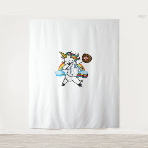 Einhorn Baseball Einhorn spielt Baseball Einhorn  Wandteppich