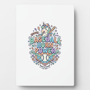 Einhorn Baseball Horn Power Kawaii Vektor Design_1 Fotoplatte