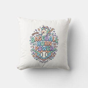 Einhorn Baseball Horn Power Kawaii Vektor Design_1 Kissen