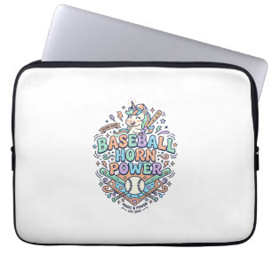 Einhorn Baseball Horn Power Kawaii Vektor Design_1 Laptopschutzhülle