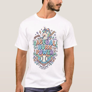 Einhorn Baseball Horn Power Kawaii Vektor Design_1 T-Shirt