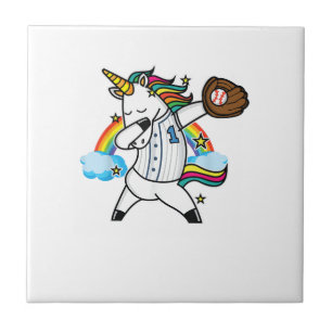 Einhorn Baseball Regenbogen Baseball Liebhaber I E Fliese