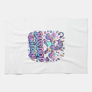 Einhorn Bass Drop Einhorn Geschenk Idee Typografie Geschirrtuch