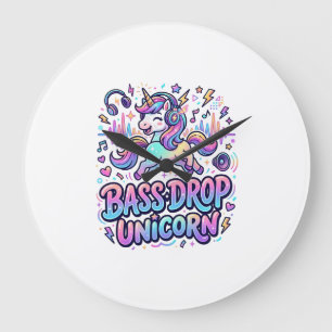 Einhorn Bass Drop Einhorn Geschenk Idee Typografie Große Wanduhr