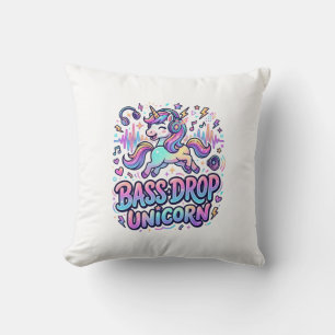 Einhorn Bass Drop Einhorn Geschenk Idee Typografie Kissen