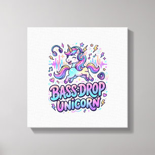 Einhorn Bass Drop Einhorn Geschenk Idee Typografie Leinwanddruck