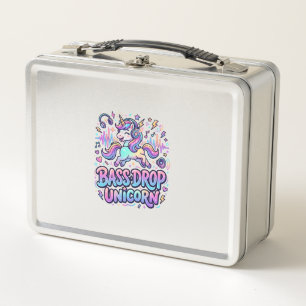 Einhorn Bass Drop Einhorn Geschenk Idee Typografie Metall Brotdose