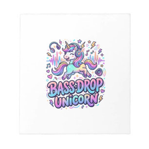 Einhorn Bass Drop Einhorn Geschenk Idee Typografie Notizblock