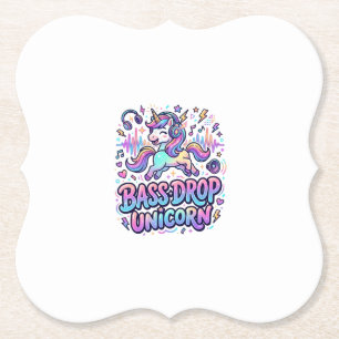 Einhorn Bass Drop Einhorn Geschenk Idee Typografie Untersetzer