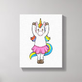 Einhorn beim Ballett-Tanz mit dem Rock Leinwanddruck (Vorderseite)
