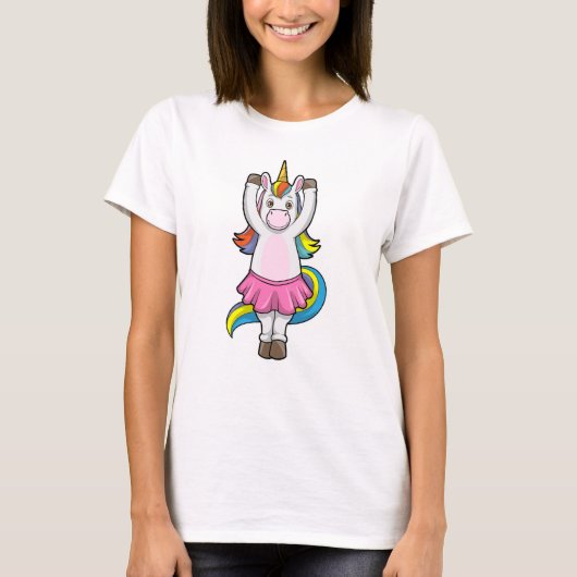 Einhorn beim Ballett-Tanz mit dem Rock T-Shirt (Vorderseite)
