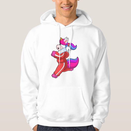 Einhorn beim Laufen Hoodie (Vorderseite)