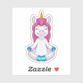 Einhorn beim Meditieren im Sitzen Aufkleber (Blatt)
