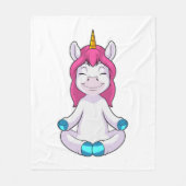 Einhorn beim Meditieren im Sitzen Fleecedecke (Vorderseite)