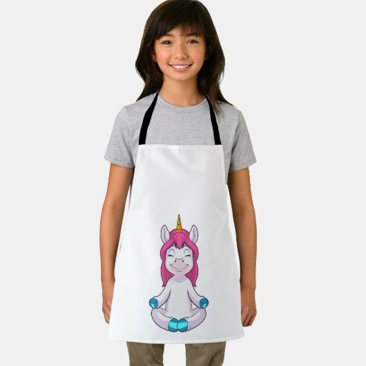 Einhorn beim Meditieren im Sitzen Schürze (Insitu)