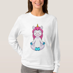 Einhorn beim Meditieren im Sitzen T-Shirt