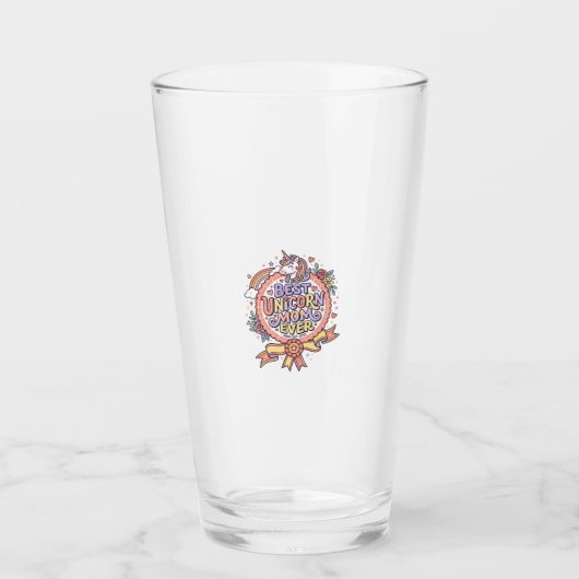 Einhorn Beste Einhorn-Mutter überhaupt Whimsical Z Glas (Vorderseite)