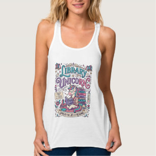Einhorn-Bibliothek Einhorn Farbige POD-Kunst_1 Tank Top