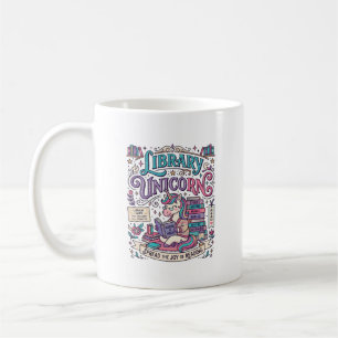 Einhorn Bibliothek Einhorn Farbige POD Kunstwerk_1 Kaffeetasse
