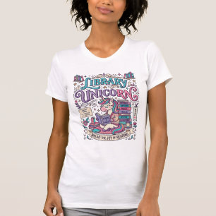 Einhorn Bibliothek Einhorn Farbige POD Kunstwerk_1 T-Shirt