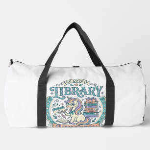 Einhorn-Bibliothek Einhorn Whimsical Grafik T-Shir Duffle Bag