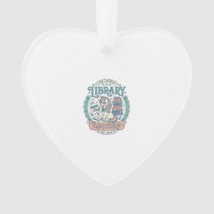 Einhorn-Bibliothek Einhorn Whimsical Grafik T-Shir Ornament
