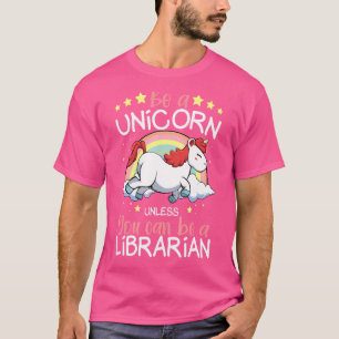 Einhorn Bibliothekar Niedlich Nerdy Schule Magisch T-Shirt