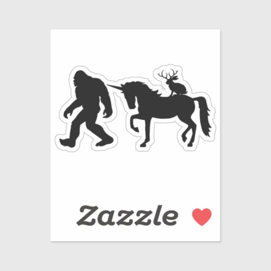 Einhorn, Bigfoot, Jackalope Aufkleber (Blatt)