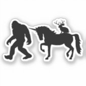 Einhorn, Bigfoot, Jackalope Aufkleber (Vorderseite)