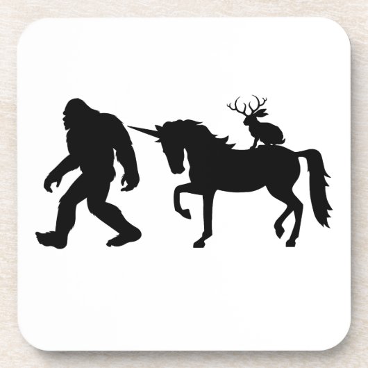 Einhorn, Bigfoot, Jackalope Getränkeuntersetzer (Vorderseite)