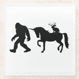 Einhorn, Bigfoot, Jackalope Glasuntersetzer