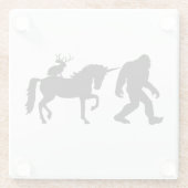 Einhorn, Bigfoot, Jackalope Glasuntersetzer (Rückseite)