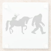 Einhorn, Bigfoot, Jackalope Glasuntersetzer (Rückseite)