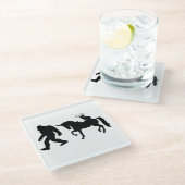 Einhorn, Bigfoot, Jackalope Glasuntersetzer (Schrägansicht)