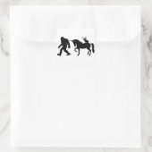 Einhorn, Bigfoot, Jackalope Quadratischer Aufkleber (Tasche)