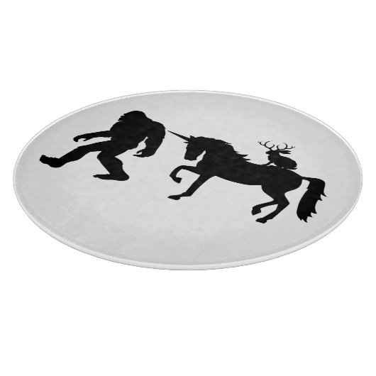 Einhorn, Bigfoot, Jackalope Schneidebrett (Ecke)