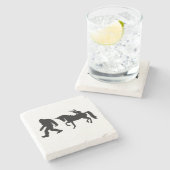 Einhorn, Bigfoot, Jackalope Steinuntersetzer (Seitenansicht)