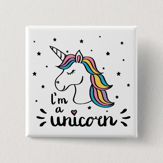 Einhorn | bin ich ein Einhorn Button (Vorderseite)