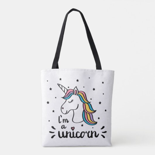 Einhorn | bin ich ein Einhorn Tasche (Rückseite)