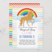 Einhorn Birthday Einladung Magischer Regenbogen (Vorne/Hinten)
