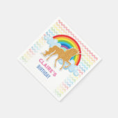 Einhorn Birthday Einladung Magischer Regenbogen Serviette (Ecke)