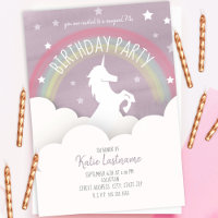Einhorn Birthday Wolken + Sterne Regenbogen Wasser
