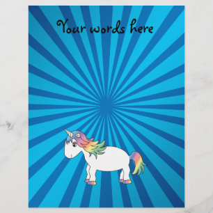 Einhorn blau Sonnenstrahlen Flyer