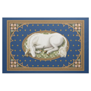 Einhorn Blaues Mittelalter 1 yd Panel Stoff
