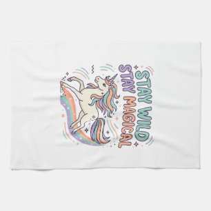 Einhorn Bleib Wild Bleib Magisch Trend Produkt Gra Geschirrtuch