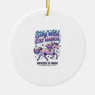 Einhorn Bleib Wild Bleib Magisch Werbe Typografie Keramik Ornament
